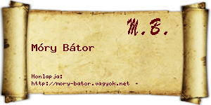 Móry Bátor névjegykártya